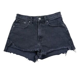 Abercrombie & Fitch Shorts Women 27 4 Black Fade High Rise The Mom Curve‎ Love